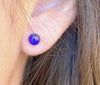 Leightworks Small Polished Crystal Stud Earrings Violet
